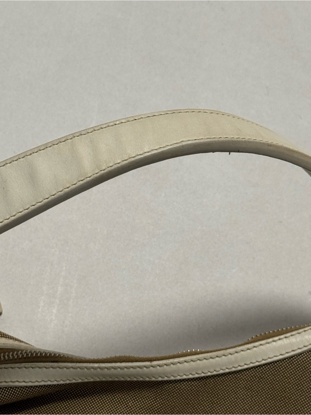 Prada Milano Canvas Shoulder Bag with White Leather Trim - Picture 6 of 14